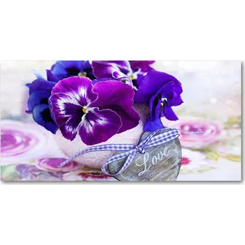 Obraz Kuchyňský panel Fialové macešky 120x60 cm + LEPIDLO