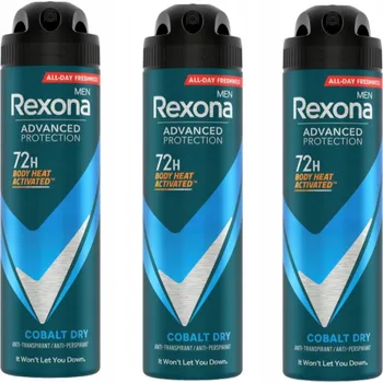 REXONA MEN ADVANCED PROTECT COBALT DRY ANTIPERSPIRANT V AEROSOLU 150 ML X3