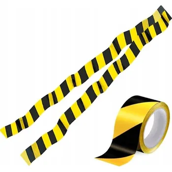 Fólie kabelová, výstražná páska žluto-černá, 100 m