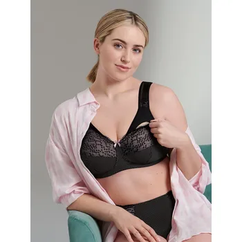 Těhotenská podprsenka Anita Kojící podprsenka bez kostic pro zvlášť velké poprsí Miss Orely černá s krajkou Velikost: 95/L