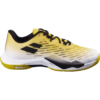 Pánská sálová obuv Pánská sálová obuv Babolat Shadow Tour 5 Men White/Gold EUR 46,5