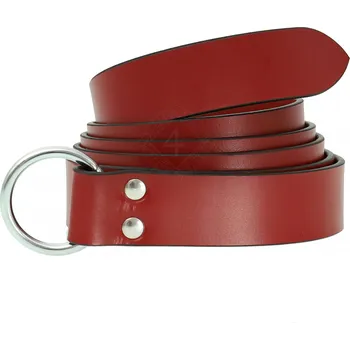 Karnevalový kostým House of Warfare Dlouhý kožený opasek s kroužkem, červený, 140/160/180 cm - Outlet