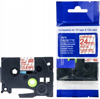 Pásek do tiskárny Páska Aimotech AZe-152 pro Brother 24 mm x 8 m průhledná červená