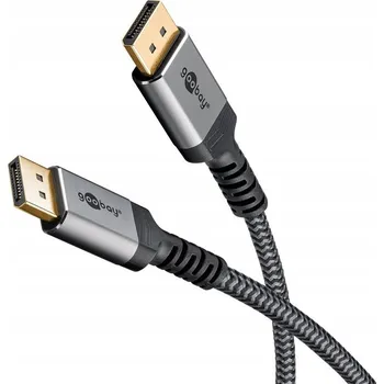 Video kabel Kabel DisplayPort DP 1.4 opletený, šedý, 5 m