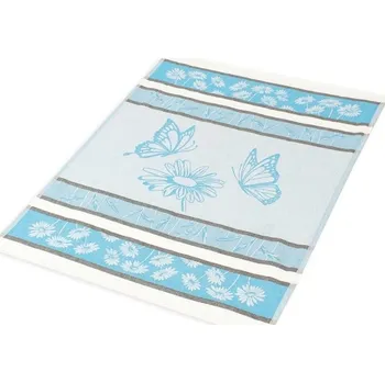 Utěrka frolen Kuchyňská utěrka - MOTÝL a kopretiny - tyrkysová barva: tyrkysová - 2ks