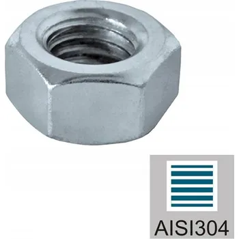 Matice ŠESTIHRANNÁ MATICE M8 AISI 304 PŘIROZENÁ