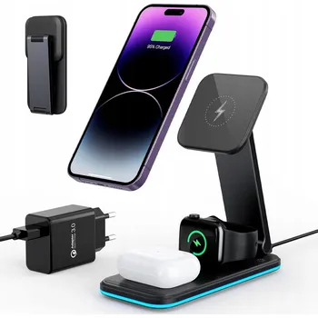 NABÍJECÍ STANICE INDUKČNÍ NABÍJEČKA PRO IPHONE 3v1 MAG-SAFE 5W ČERNÁ