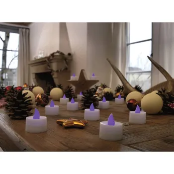 Svíčka Konstsmide 1987-450 LED čajové svíčky sada 2 ks fialová purpurová (Ø x v) 3.5 cm x 4 cm