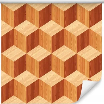 Fototapeta Tapeta do ložnice DŘEVĚNÉ ŠESTIHRANY 3D Efekt