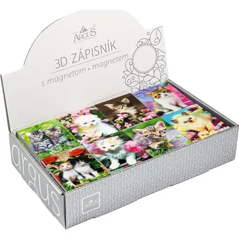 ARGUS Zápísník s magnetem 3D Kočka, 40 listů A8 11160003