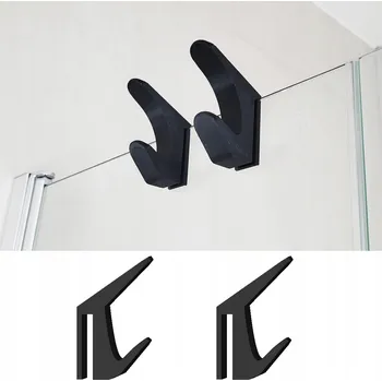 Věšák VĚŠÁK HÁČEK NA RUČNÍKY MONTÁŽ NA SKLO SPRCHOVÉHO KOUTU - 2 KUSY