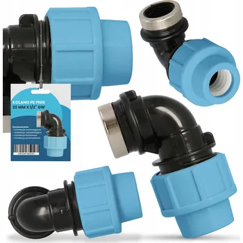 Vodovodní potrubí Koleno vodovodní tvarovka PE PN16 20x 1/2" VNITŘNÍ ZÁVIT