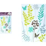 ANDĚL Samolepící dekorace 10283 barevné kapradiny s glitry 50 x 32 cm