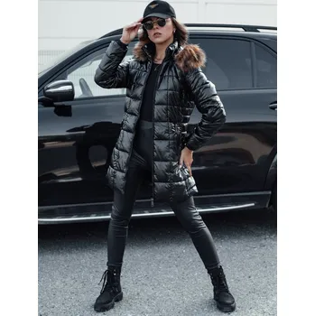 Černá dámská zimní prošívaná bunda s kapucí WINTERZIP TY4568 Velikost: XL