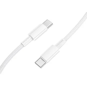 Datový kabel Borofone BX117 Source USB-C - USB-C PD 60W 3A 1m bílý