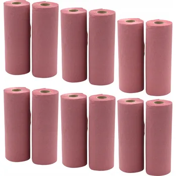 Utěrka Papírové utěrky v roli 12 kusů Kuchyňské papírové utěrky v roli růžové