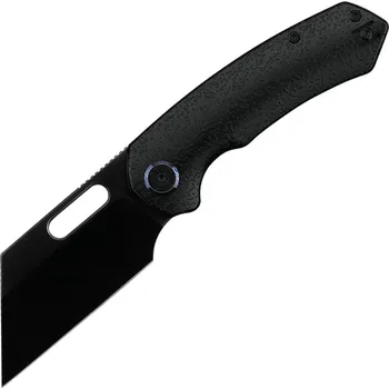 kapesní nůž Kunwu Primo Satin DLC VANCRON Raindrop TC4 Titanium PVD Černá rukojeť K710T-R1D