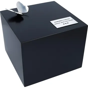 Smuteční dekorace Černá dřevěná urna na popel s motýlem Pohřební urna krabička