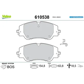 Brzdová destička Sada brzdových destiček, kotoučová brzda VALEO 610538