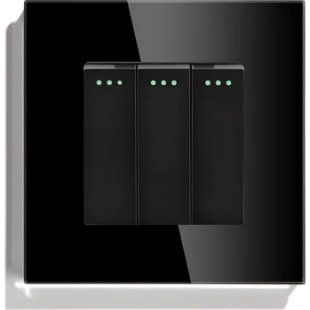 vypínač SKLENĚNÝ TROJITÝ SCHODIŠŤOVÝ VYPÍNAČ SVĚTLA ČERNÝ