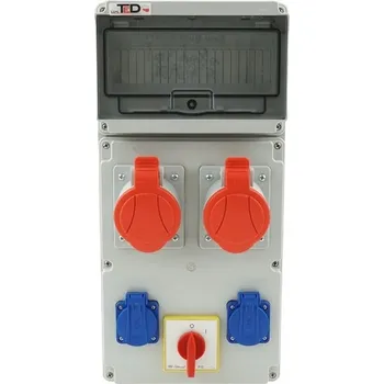 Rozvaděč STAVEBNÍ ROZVADĚČ SKŘÍŇ 2 X 400V 32A/5P + 2 X 250V + HLAVNÍ VYPÍNAČ 0-1