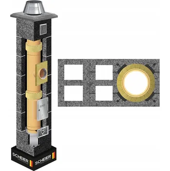 Komín Keramický komín systémový komínový systém KW2+W2 průměr 160 mm 8 m Standard 36x78