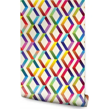 Tapeta Tapeta do obýváku barevné geometrické tvary 3D