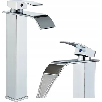 Vodovodní baterie Stojánková umyvadlová baterie Ari Waterfall, stříbrná