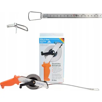 metr Měřicí páska Svinovací metr Ruleta Richter ocel nerez 474SR 20 m D Háček