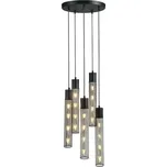 ACA Lighting závěsné svítidlo 5XE27 černá kov D35XH120CM ALCATRAZ OD605P35BK