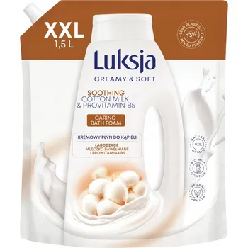 Luksja Creamy Soft Krémová pěna do koupele zklidňující bavlněné mléko a provitamin B5 1,5 l