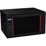 Opticord OCRACK 19" OCC-12U-45SBK rozvaděč nástěnný 12U/450mm celoskleněné dveře - černý 9352BK