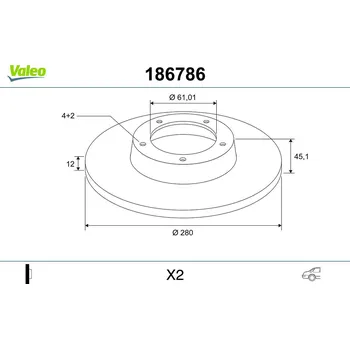 Brzdový kotouč Brzdový kotouč VALEO (186786)