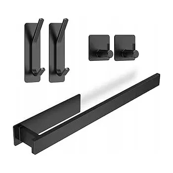 Držák na ručník 1083. ANHOW SADA SAMOLEPICÍCH VĚŠÁKŮ ČERNÁ MATNÁ