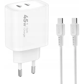 Síťová nabíječka VIDVIE 2x USB typ C 3000 mA 5V bílá s kabelem 1 m