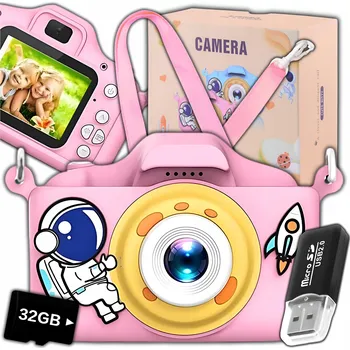 Digitální kompakt Digitální fotoaparát ZeeTech Dětský digitální fotoaparát 40 Mpx selfie kamera hry růžový