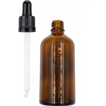 Láhev Skleněná lahvička 100 ml s pipetou a kapátkem, černá