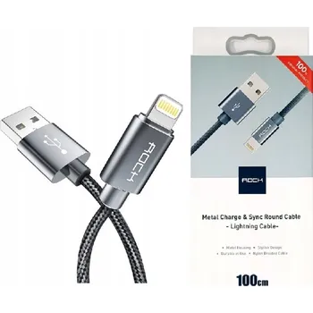 Datový kabel Kabel Rock USB - Apple Lightning 1 m šedý