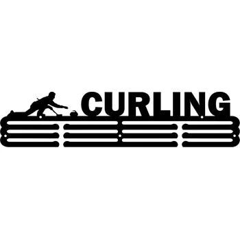 Věšák CURLING #4 ČERNÝ Věšák na medaile 60cm Kovový