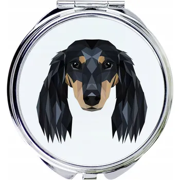Obraz Jezevčík dlouhosrstý kompaktní kapesní zrcátko s geometrickým psem