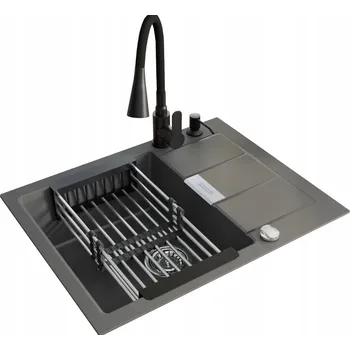 Granitový dřez Jednokomorový dřez Franke Sirius, křemen černý