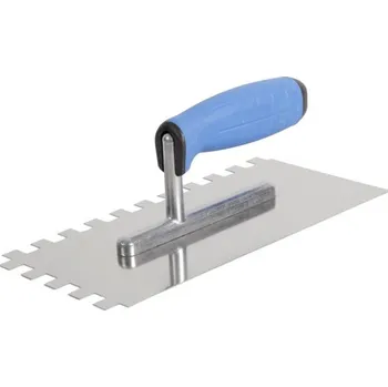 Zednické hladítko Hladítko nerezové 270x130 mm / zuby 6x6 mm pogumovaná rukojeť 7806