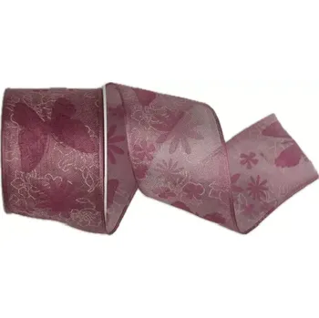 Stuha Stuha taftová OLD PINK BUTTERFLY růžová 40mm x 2m (14,- Kč/m) (Stuha taftová, starorůžová, oboustranná, průsvitná, s vetkaným vlascem v obou okrajích)