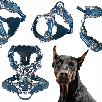 Postroj pro psa SILNÉ postroje pro psa TRUELOVE Blossom modré XL