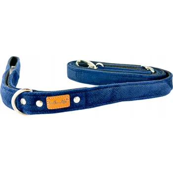 Vodítko pro psa Vodítko pro psa, velurové, dvouvrstvé - Tmavě modré, 2,5 cm / 120-200 cm