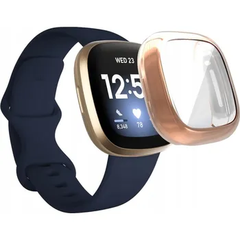Pouzdro na mobilní telefon Pouzdro 2v1 RoseGold na displej a boky pro FitBit Sense / Versa 3