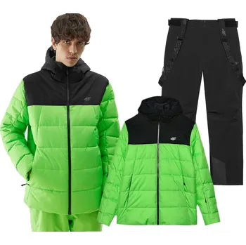 Lyžařská kombinéza PÁNSKÁ 4F bunda ZELENÁ + kalhoty 10000mm L