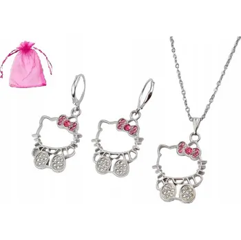 Náhrdelník Náhrdelník a Náušnice Sada pro Dívky s Kočičkou Hello Kitty Set 2 kusy