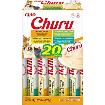 Pamlsek pro kočku Inaba Churu cat snack kuře multipack 20x 14g