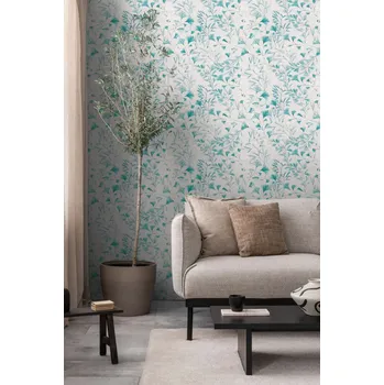 Tapeta Vliesová tapeta rostlinný vzor - modrá, šedá 782234 / Tapety na zeď 78223-4 Anna d´Andrea (0,53 x 10,05 m) A.S.Création